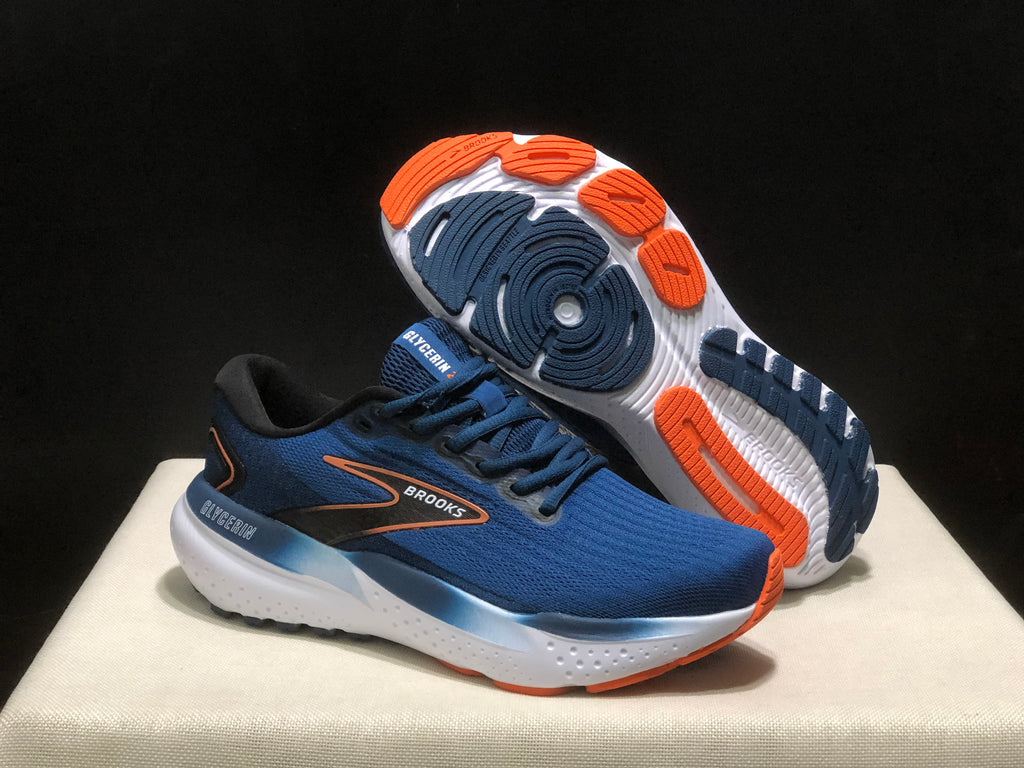 Brooks Glycerin 21 Low-top Casual Running Shoes Blue/Black/Orange