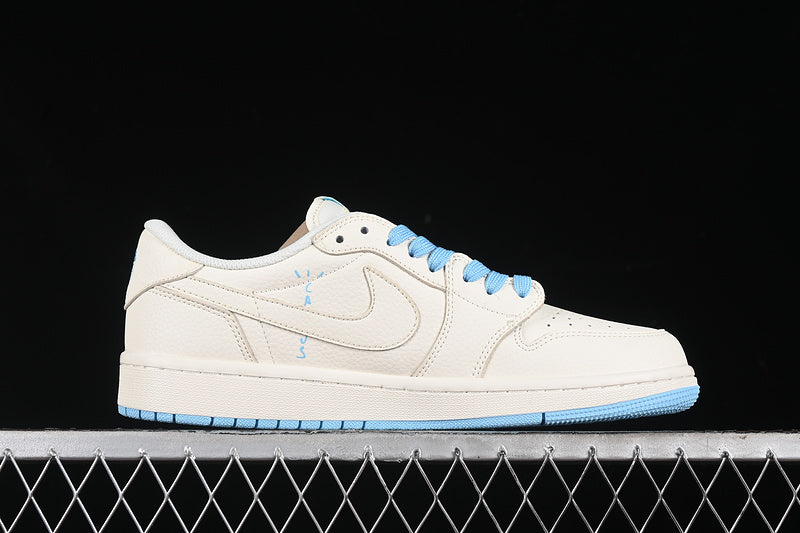 Travis Scott Fragment Design Nike Air Jordan 1 Low OG SP Sky Blue White Sneakers