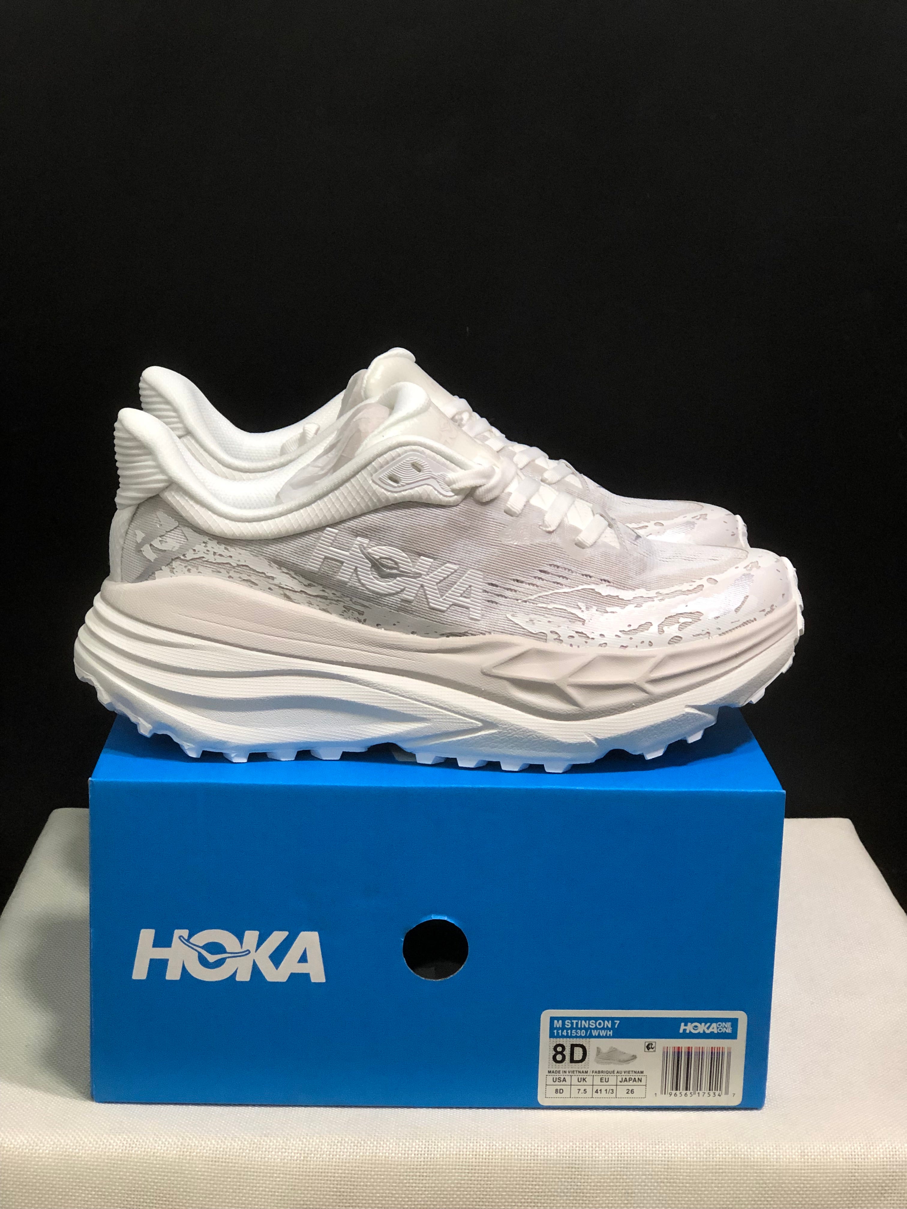 Hoka One One Stinson 7 Comfortable Anti-slip Outdoor Running Shoes Sneakers White