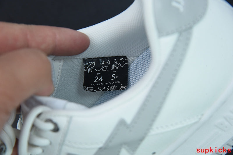 A Bathing Ape Bape Sneaker White Gray