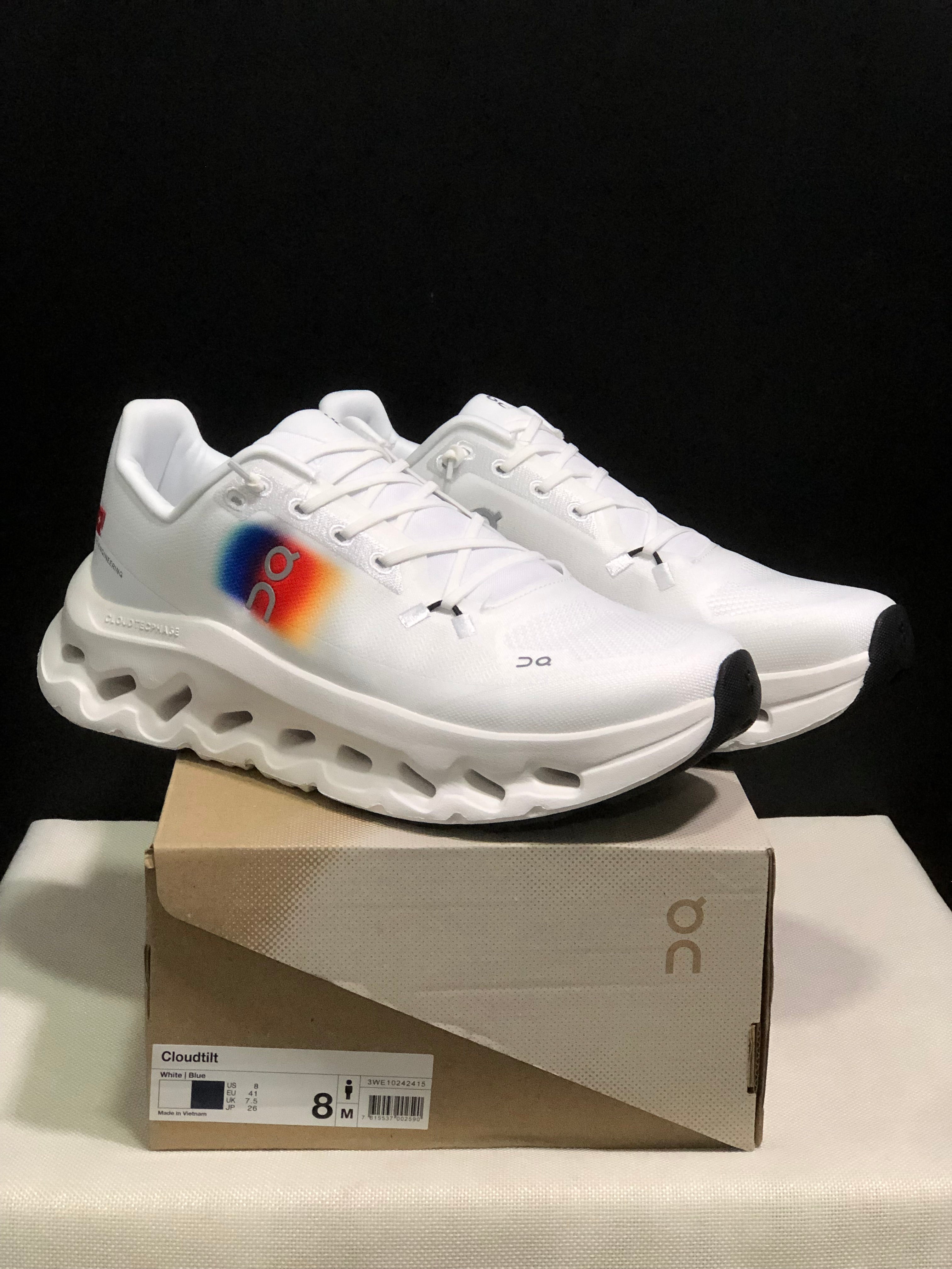 On Running Cloudtilt Durable Casual Life Shoes White/Rainbow Colors