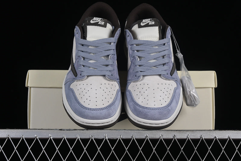 Travis Scott Nike Air Jordan 1 Low OG White Blue Brown Green Sneakers