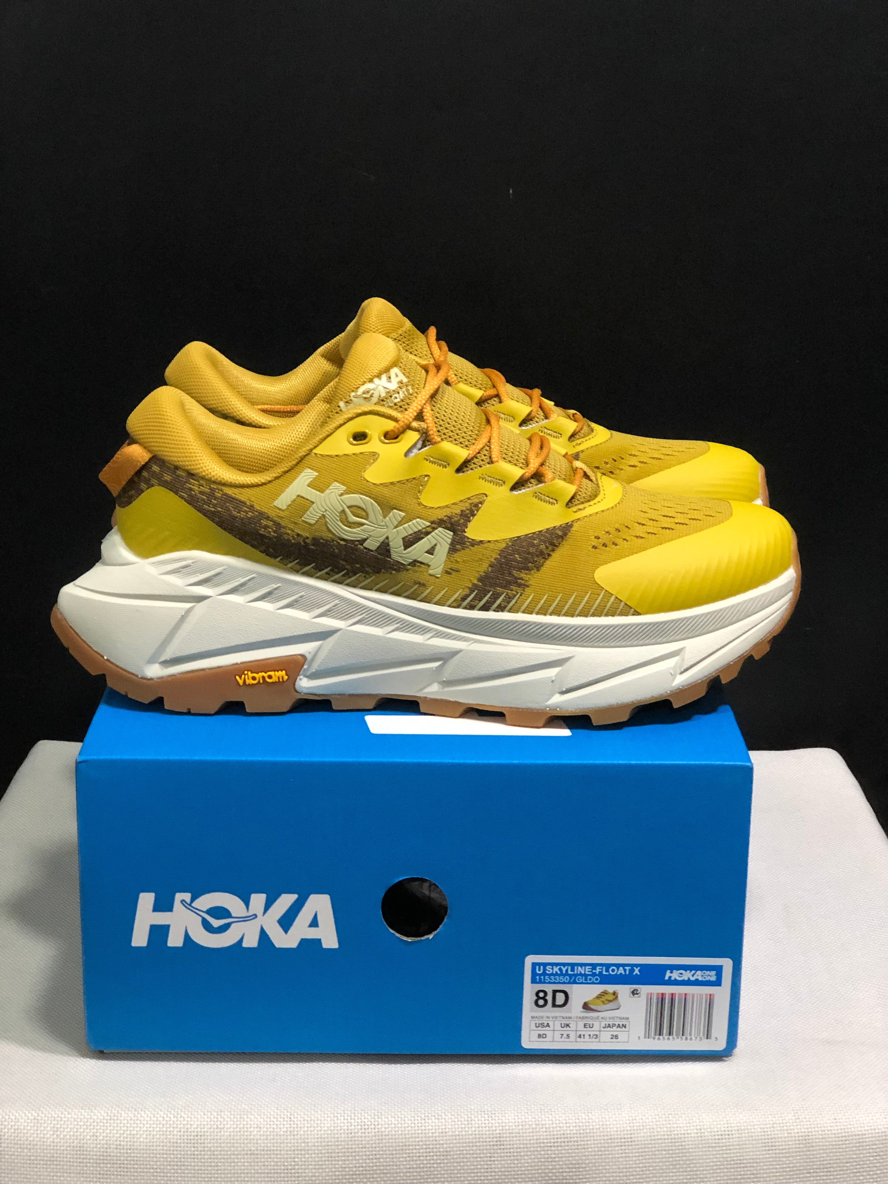 Hoka One One Skyline Float X Outdoor Running Shoes Sneakers Yellow