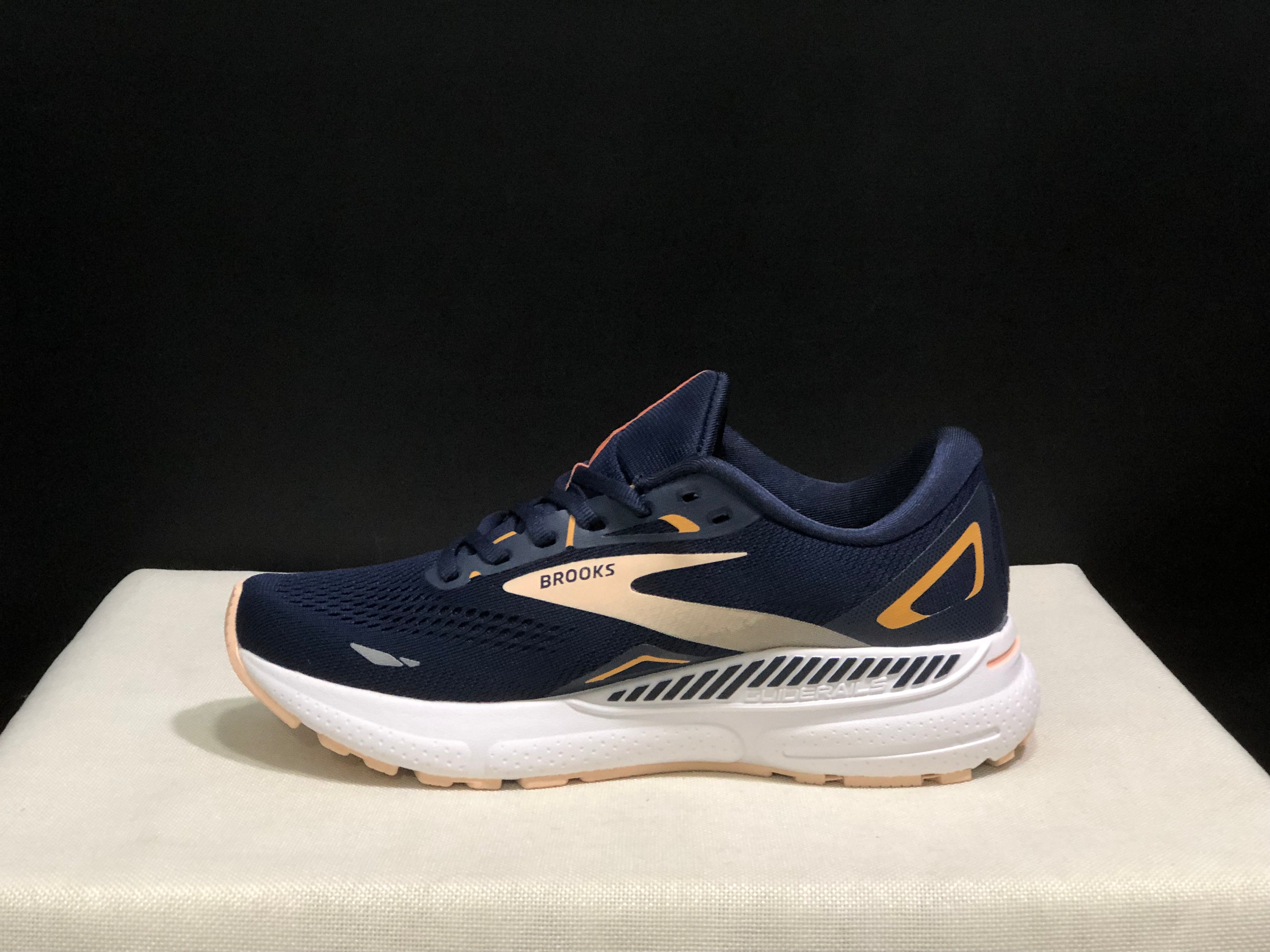 Brooks Adrenaline GTS 23 Shock-absorbing Wear-resistant Low-top Running Shoes Dark Blue/Light Orange