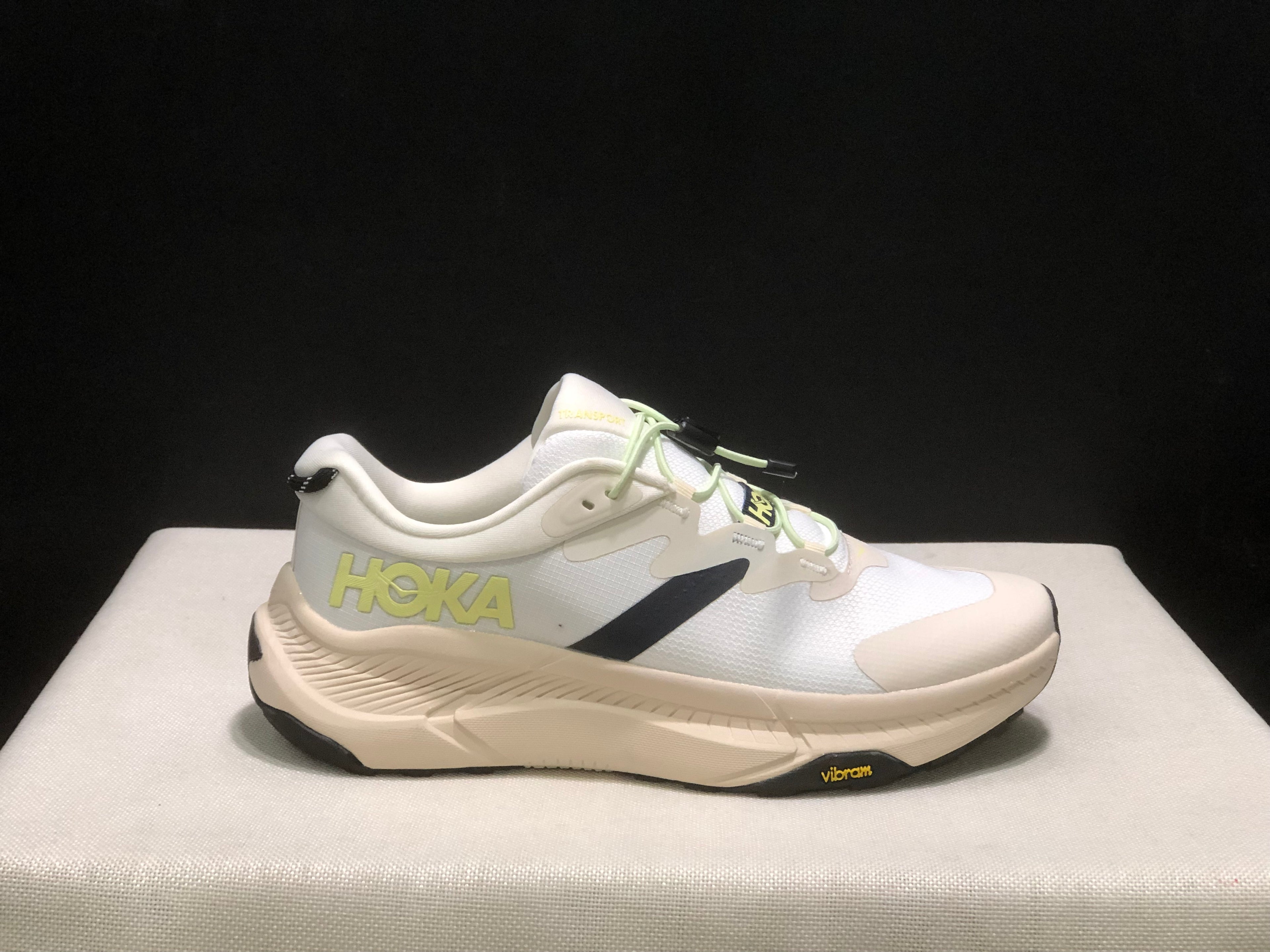 Hoka One One Transport Drawstring Low-top Running Shoes Sneakers Beige