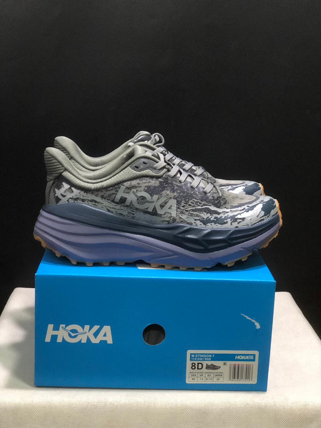 Hoka One One Stinson 7 Comfortable Anti-slip Outdoor Running Shoes Sneakers Gray