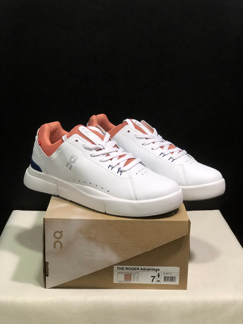 On Running The Roger Spin Board Shoes White/Smoke Grey Pink