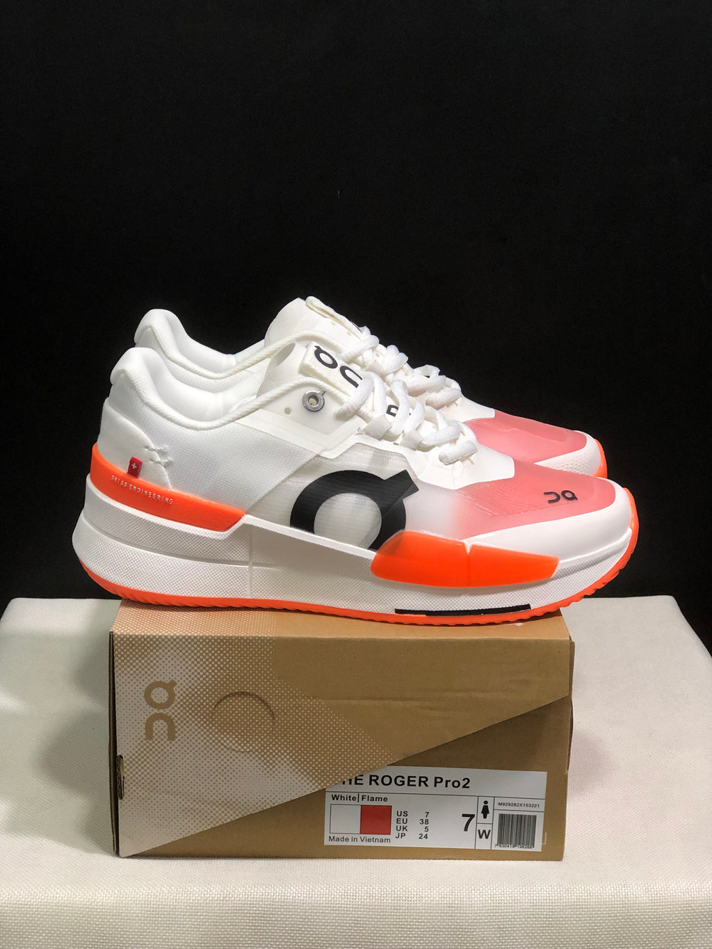 On Running The Roger Pro 2 Breathable Mesh Training Running Shoes White/Flame