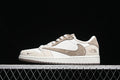 Travis Scott Fragment Design Nike Air Jordan 1 Low OG SP Light Brown Sole White Sneakers