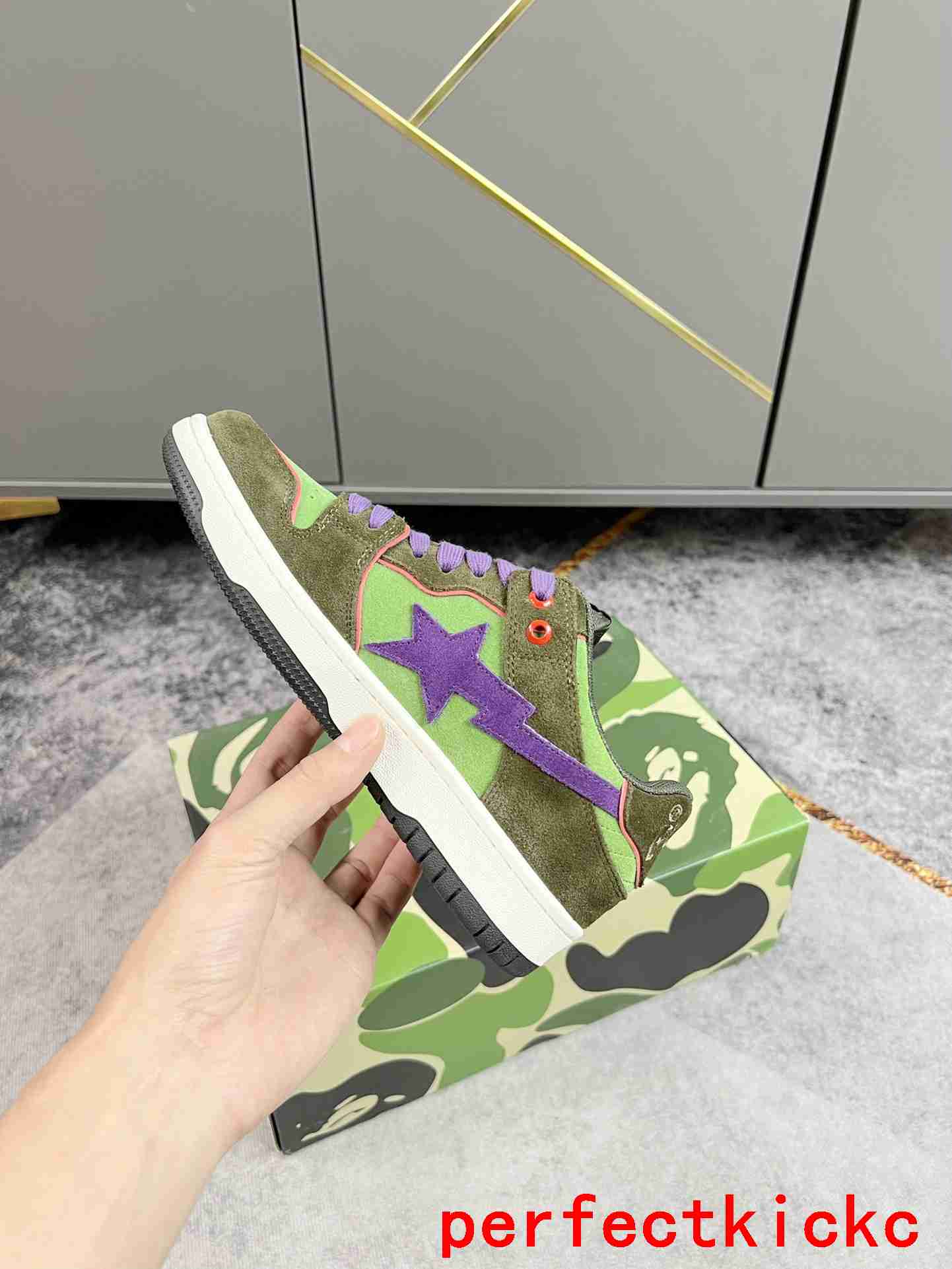 A Bathing Ape1 Bape Sta Low Army Green Purple
