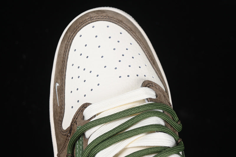 Travis Scott Fragment Design Nike Air Jordan 1 Low OG SP White Green Brown Sneakers