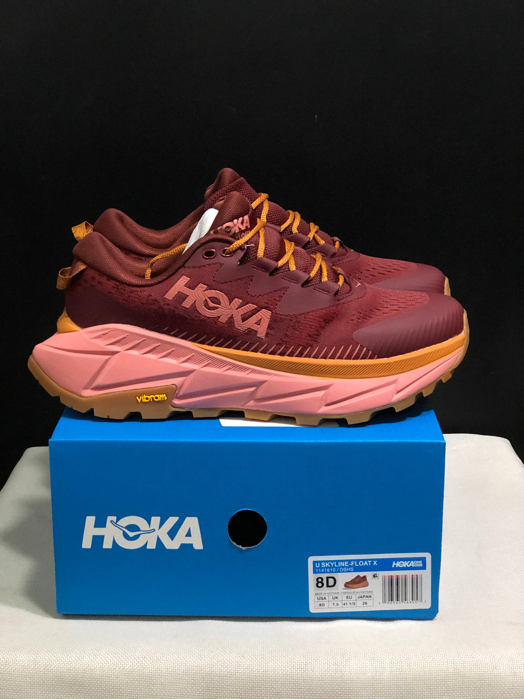 Hoka One One Skyline Float X Outdoor Running Shoes Sneakers Red