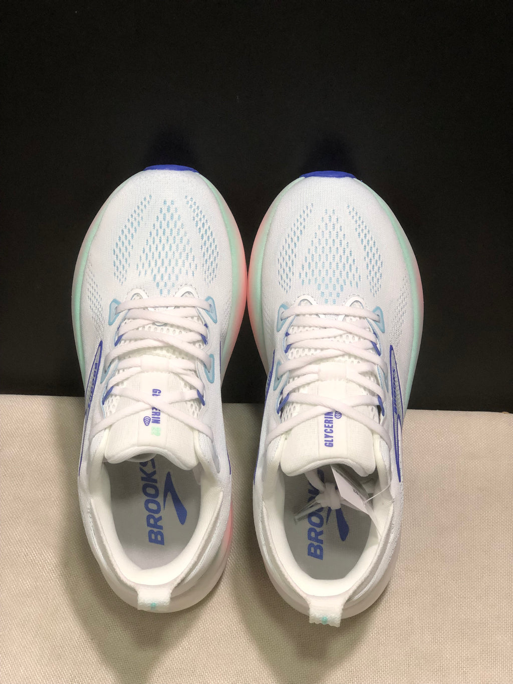 Brooks Glycerin 22 Comfortable Running Shoes Co Branded/White/Blue