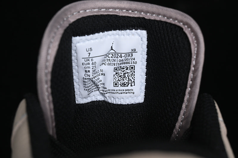 Travis Scott Fragment Design Nike Air Jordan 1 Low The North Face Black White Khaki Sneakers