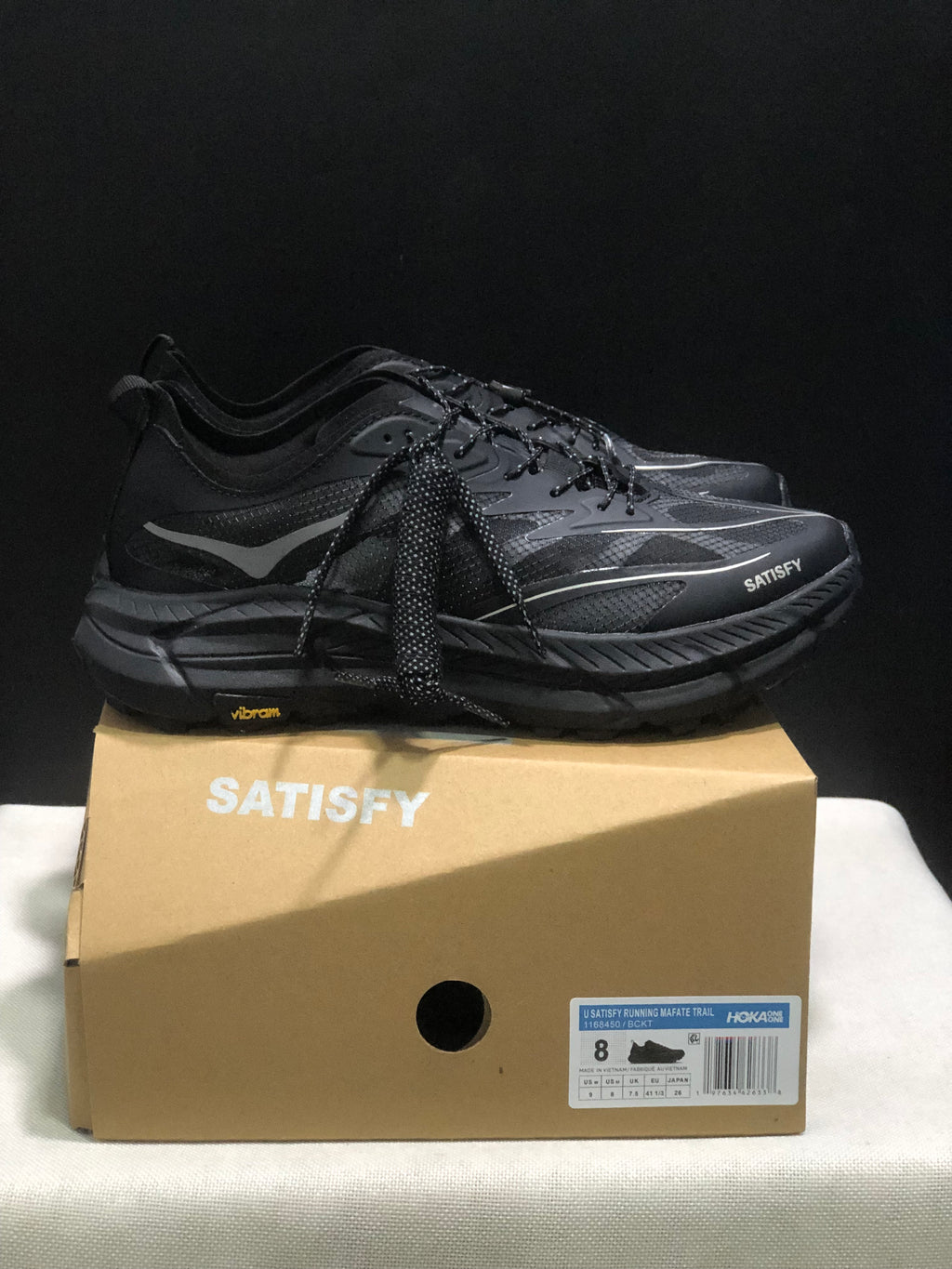 Hoka One One Satisfy x Mafate Speed 4 Black Breathable Fashion Running Shoes Sneakers