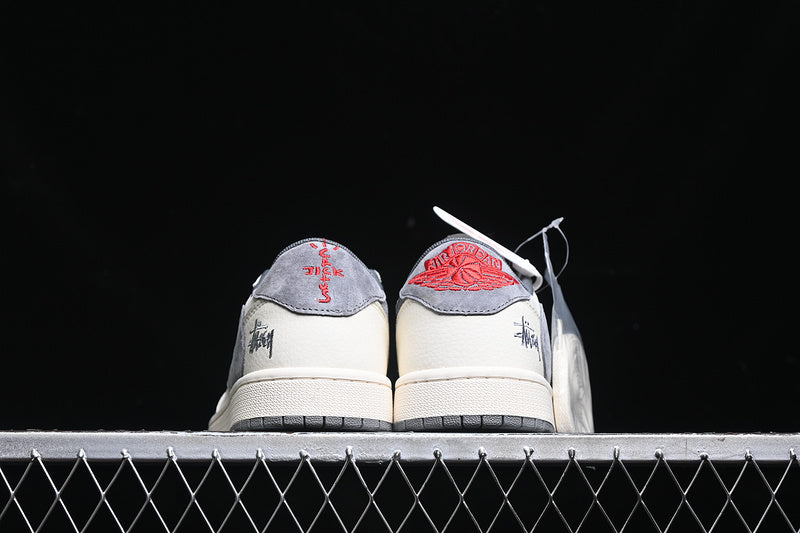Travis Scott Fragment Design Nike Air Jordan 1 Low OG SP Grey White Casual Fashion Sneakers