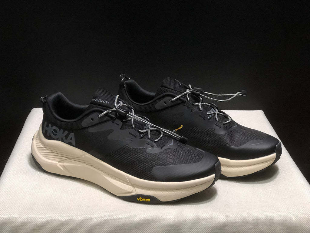 Hoka One One Transport Drawstring Low-top Running Shoes Sneakers Black