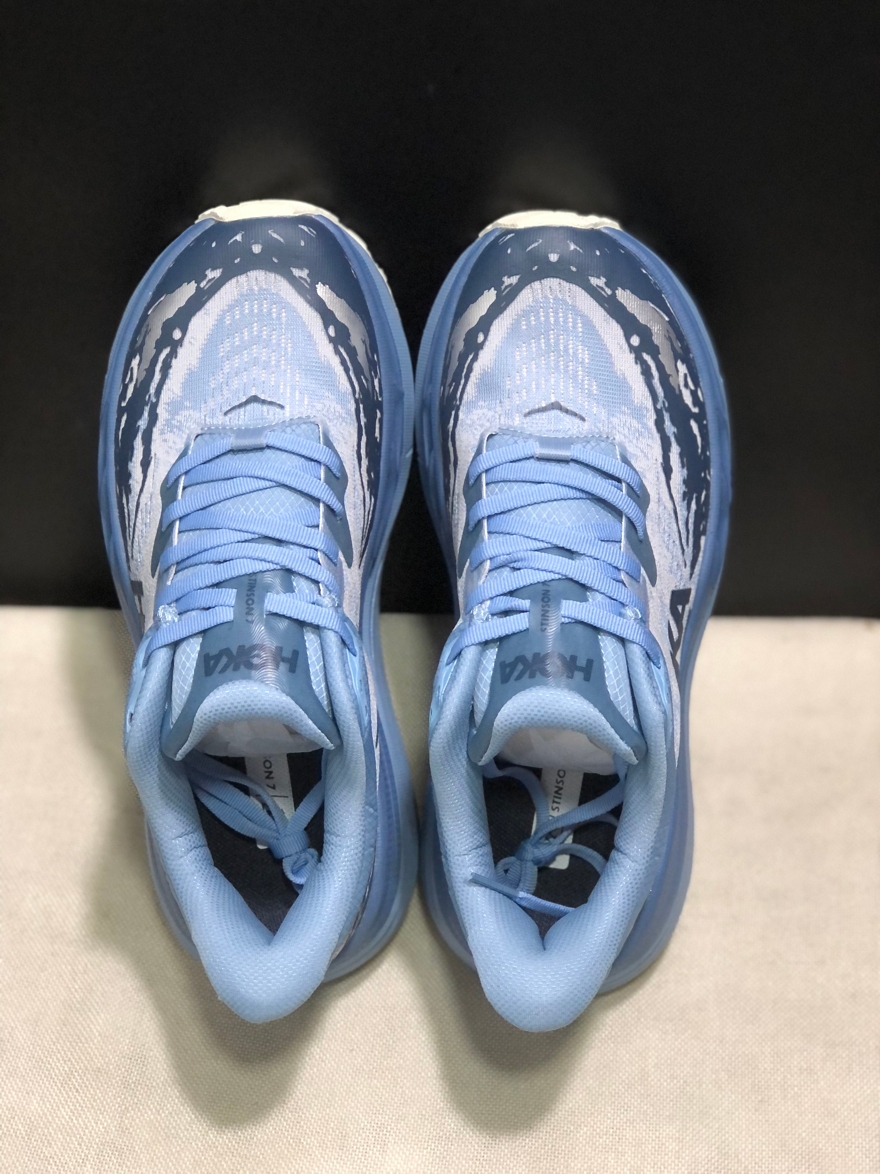 Hoka One One Stinson 7 Comfortable Anti-slip Running Shoes Blue/Camouflage