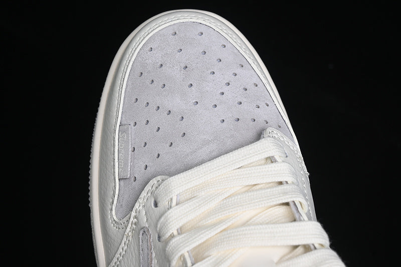 Travis Scott Fragment Design Nike Air Jordan 1 Low Supreme OG SP Light Grey White Fashion Sneakers