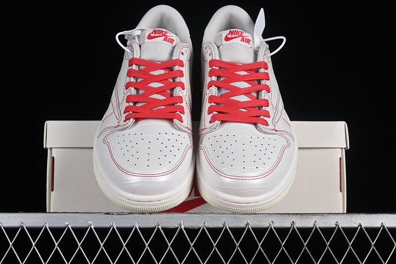 Travis Scott Nike Air Jordan 1 Low OG White Red Sneakers