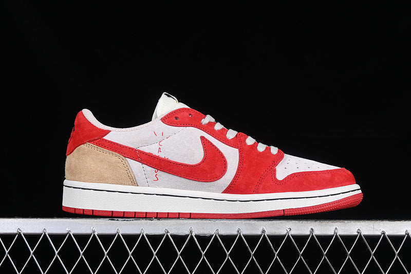 Travis Scott Nike Air Jordan 1 Low OG Red White Sneakers