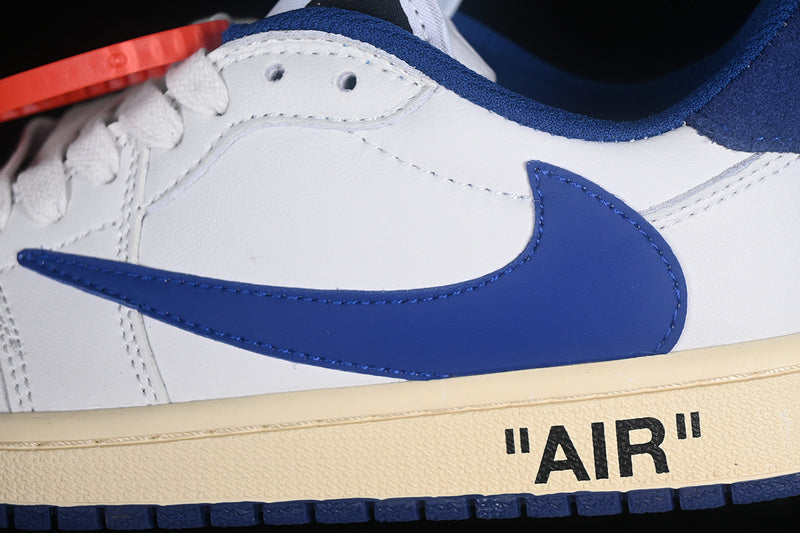 Travis Scott Nike Air Jordan 1 Low OG Blue Sole White Sneakers
