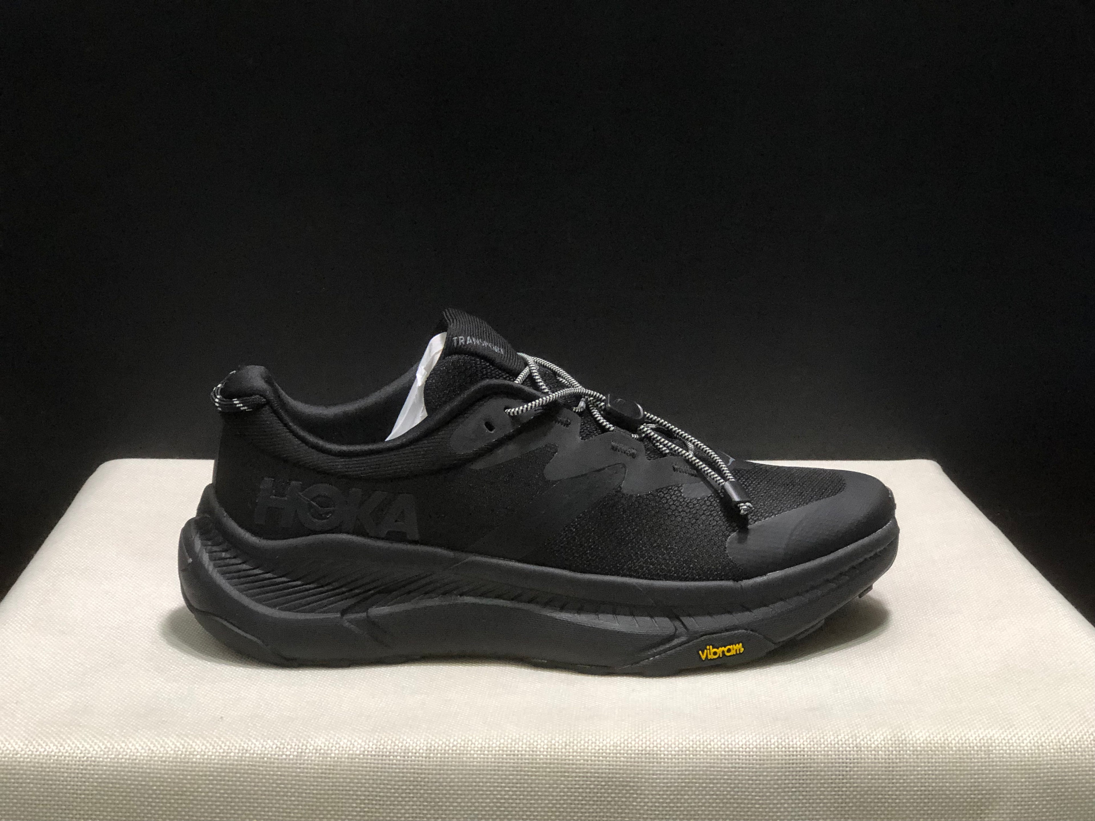 Hoka One One Transport Drawstring Low-top Running Shoes Black Sneakers