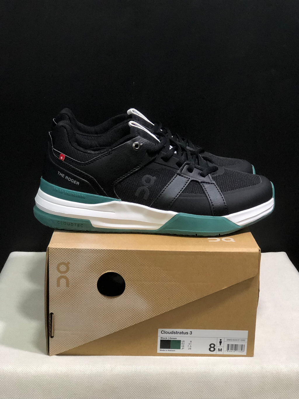 On Running The Roger Clubhouse Pro Anti-Slip Sports Shoes Black/Dark Green