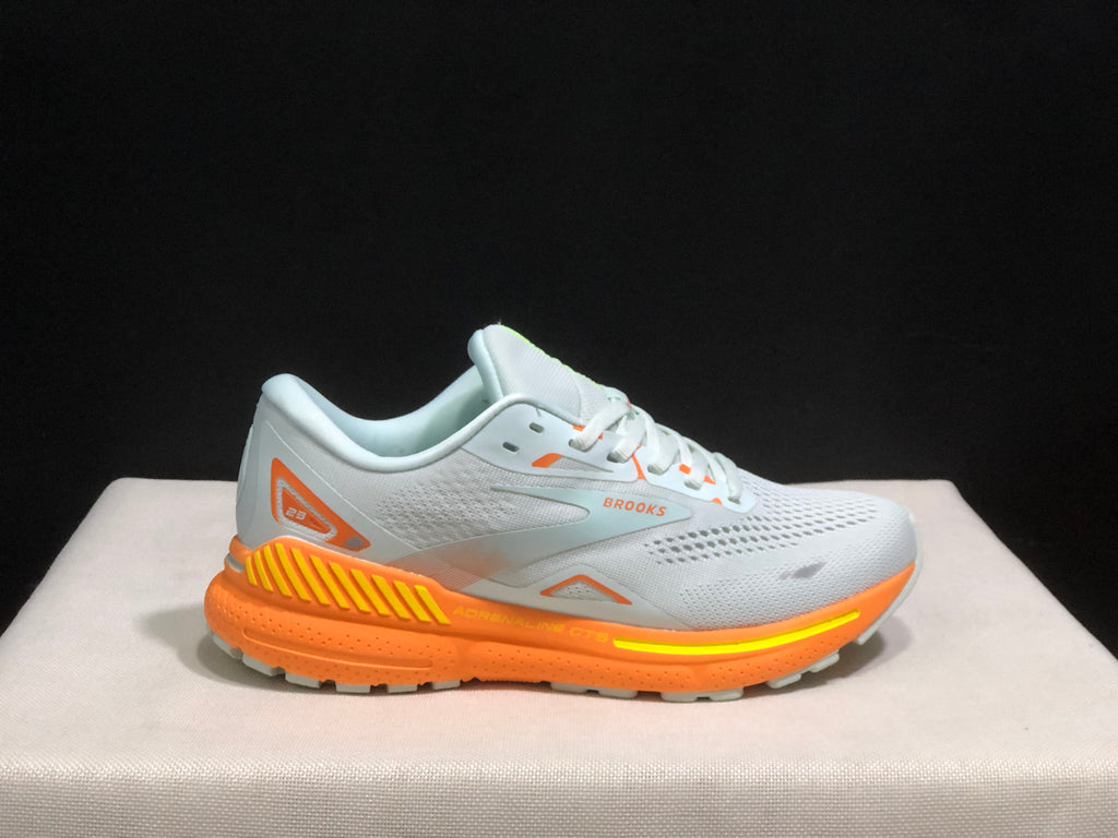 Brooks Adrenaline GTS 23 Shock-absorbing Wear-resistant Low-top Running Shoes Light Blue/Sunset Yellow