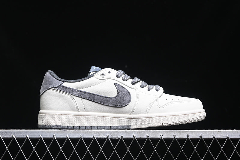 Travis Scott Fragment Design Nike Air Jordan 1 Low OG SP Medium Grey White Fashion Sneakers