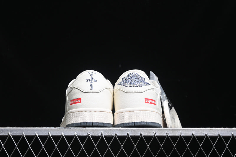 Travis Scott Fragment Design Nike Air Jordan 1 Low Supreme OG SP Off White Grey Sneakers