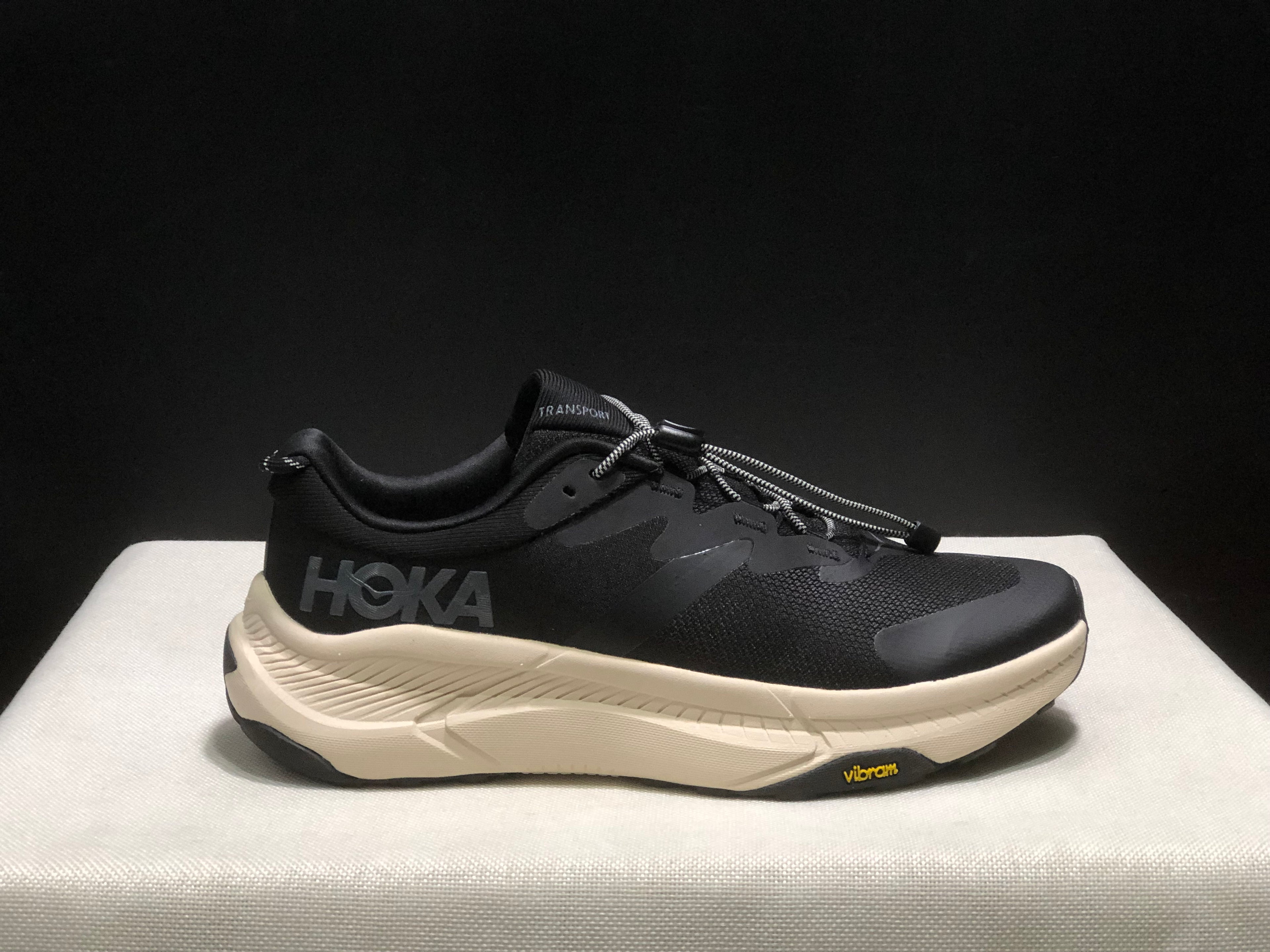 Hoka One One Transport Drawstring Low-top Running Shoes Sneakers Black