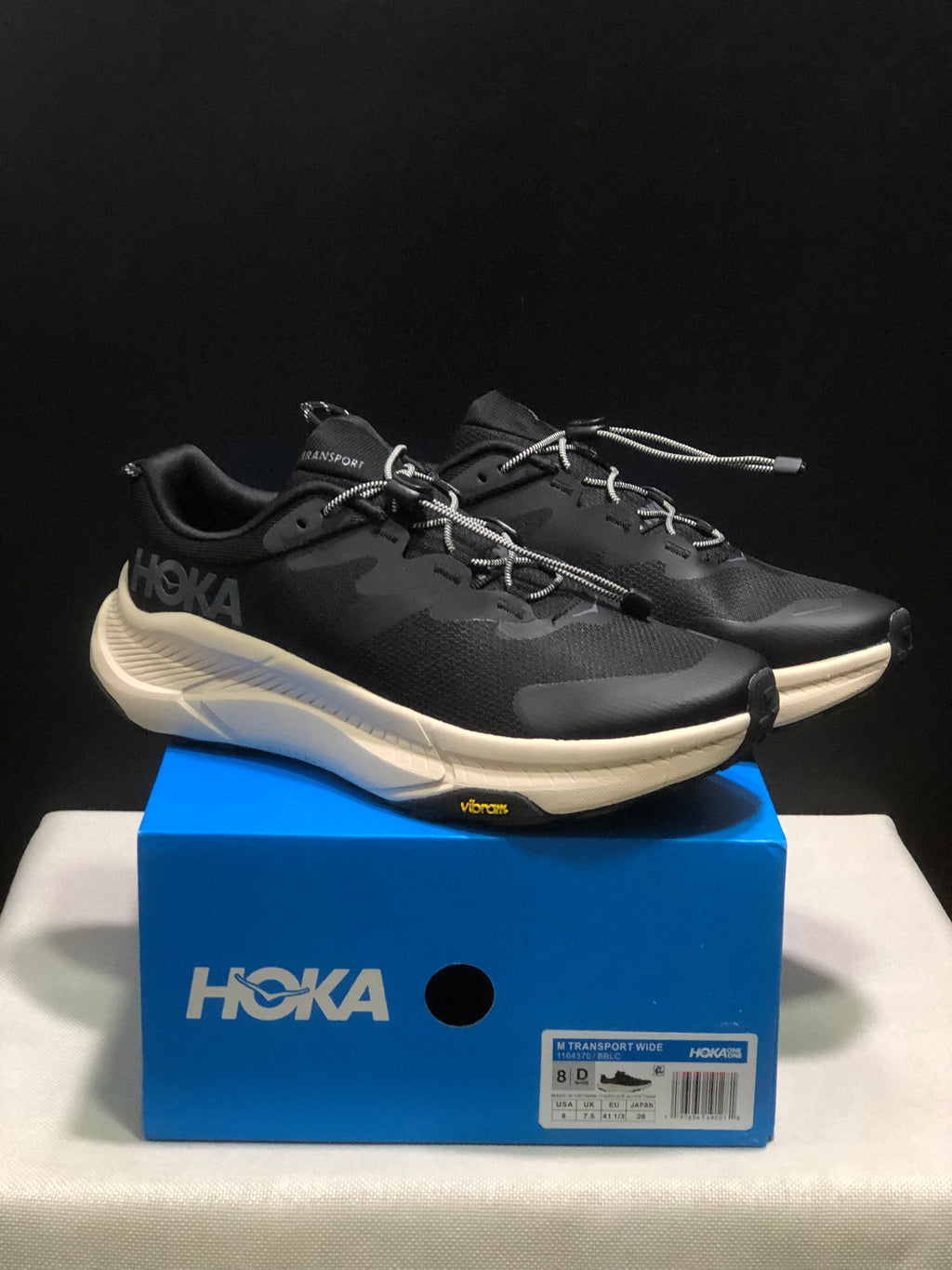Hoka One One Transport Drawstring Low-top Running Shoes Sneakers Black
