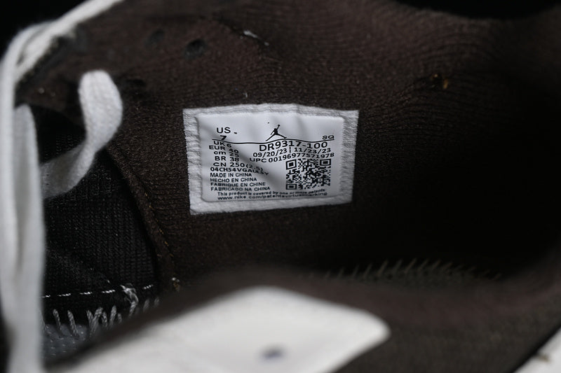 Travis Scott Nike Air Jordan Cut The Check Brown Sole Black White Sneakers