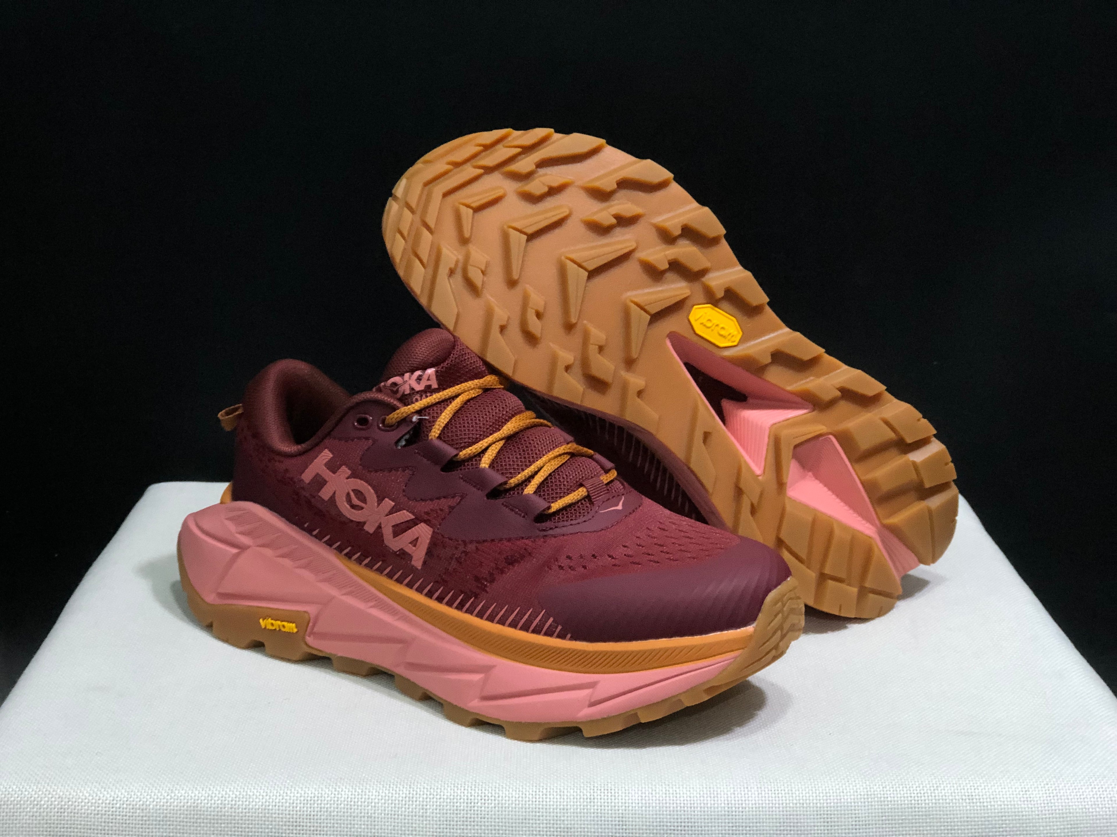 Hoka One One Skyline Float X Outdoor Running Shoes Sneakers Red