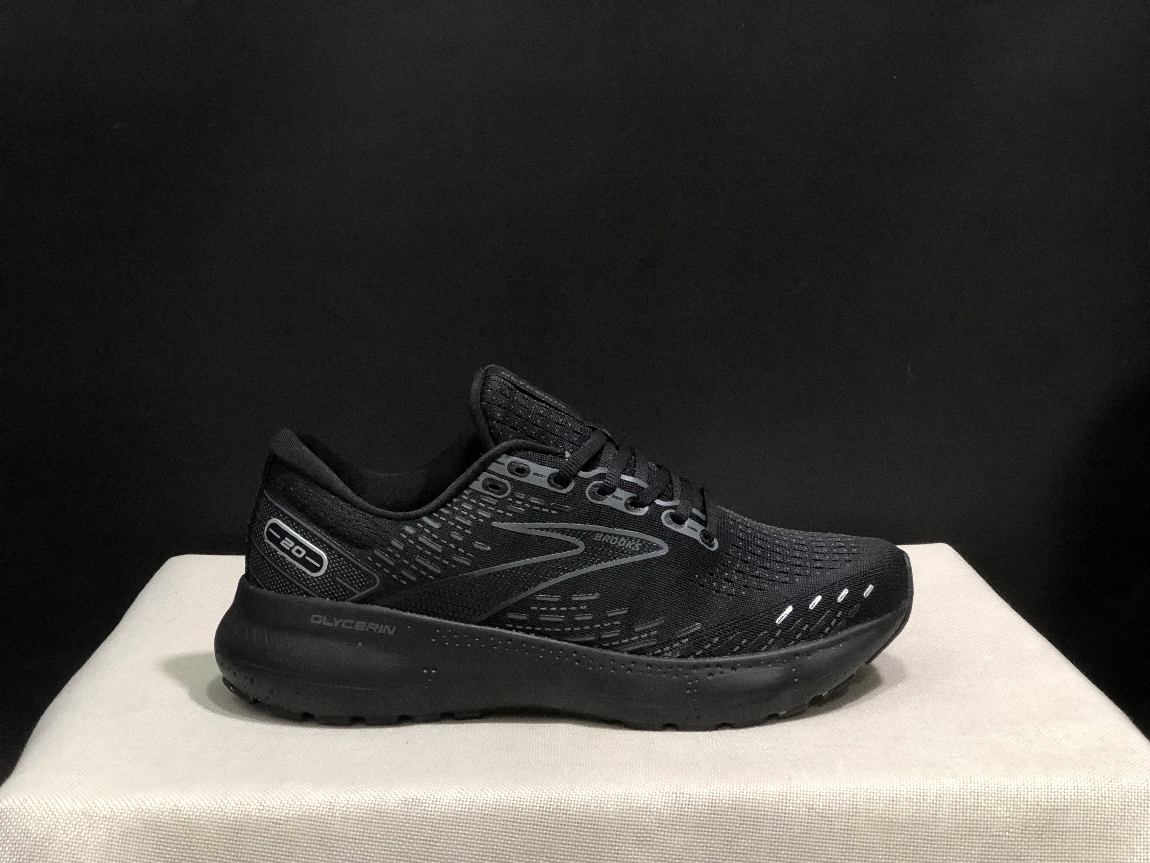 Brooks Glycerin GTS 20 Shock-absorbing Wear-resistant Running Shoes Black