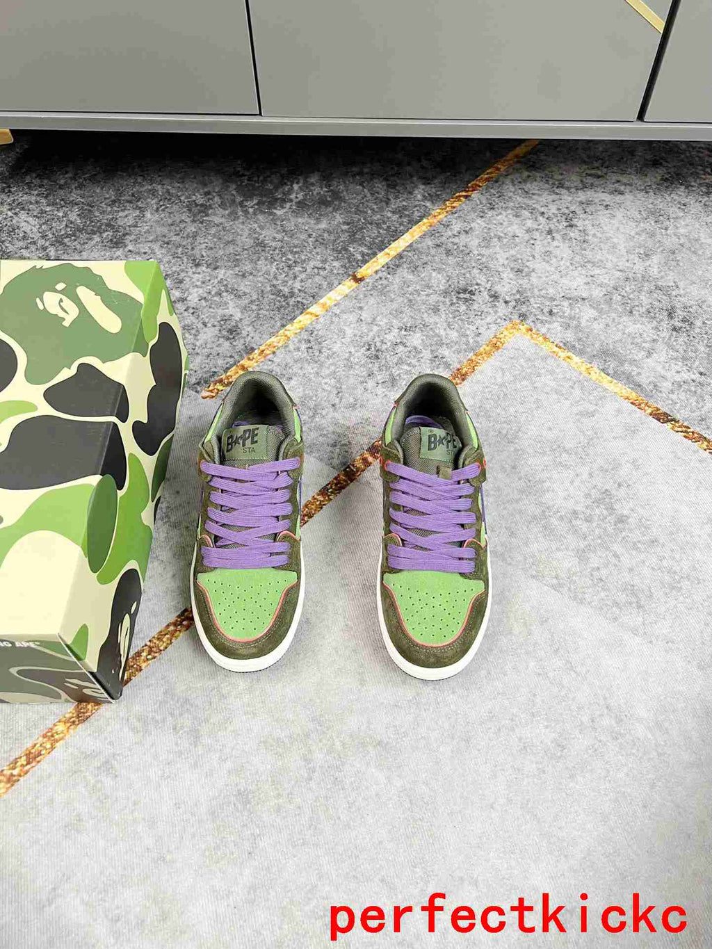 A Bathing Ape Bape Sta Low Army Green Purple