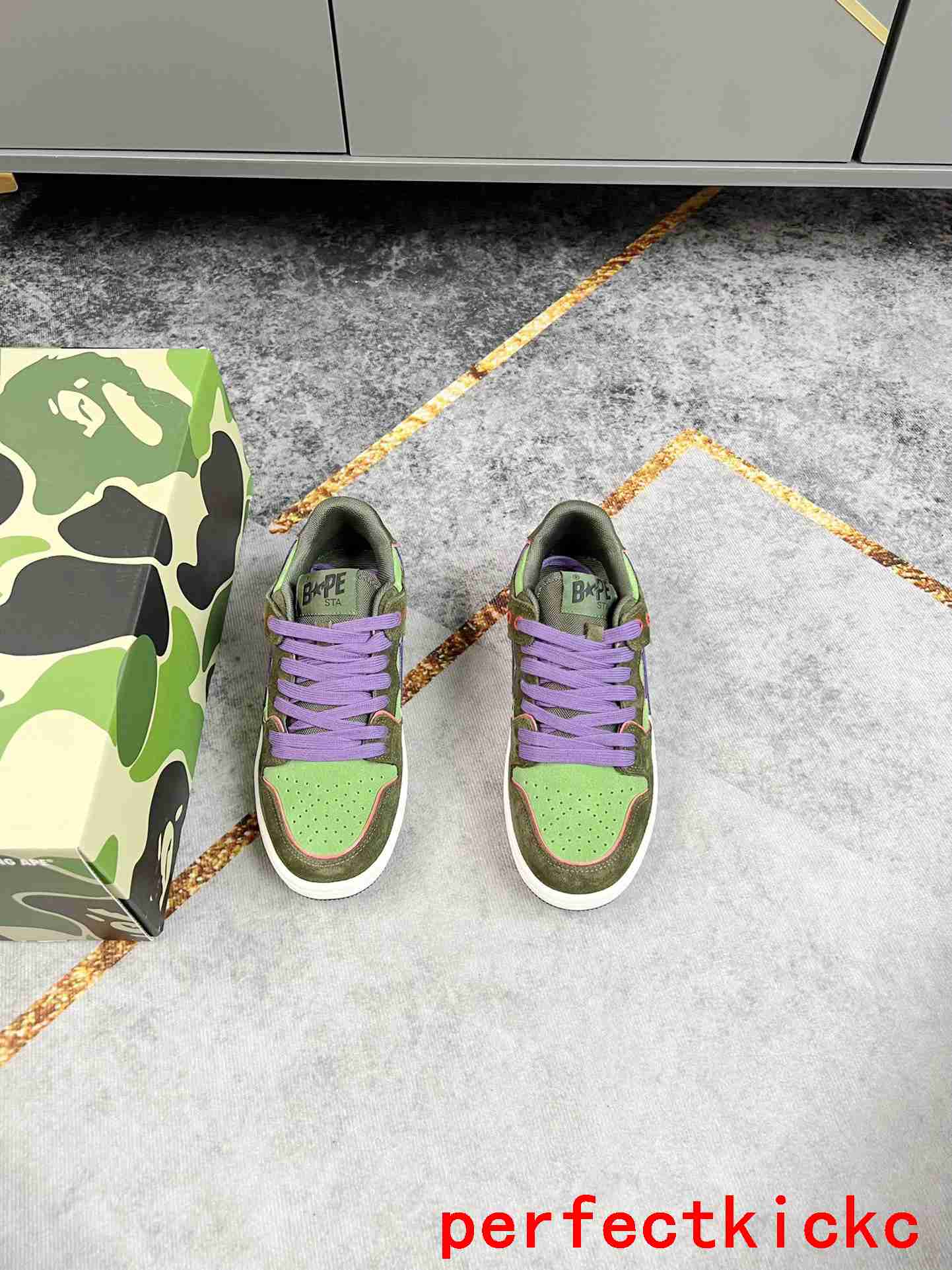 A Bathing Ape1 Bape Sta Low Army Green Purple