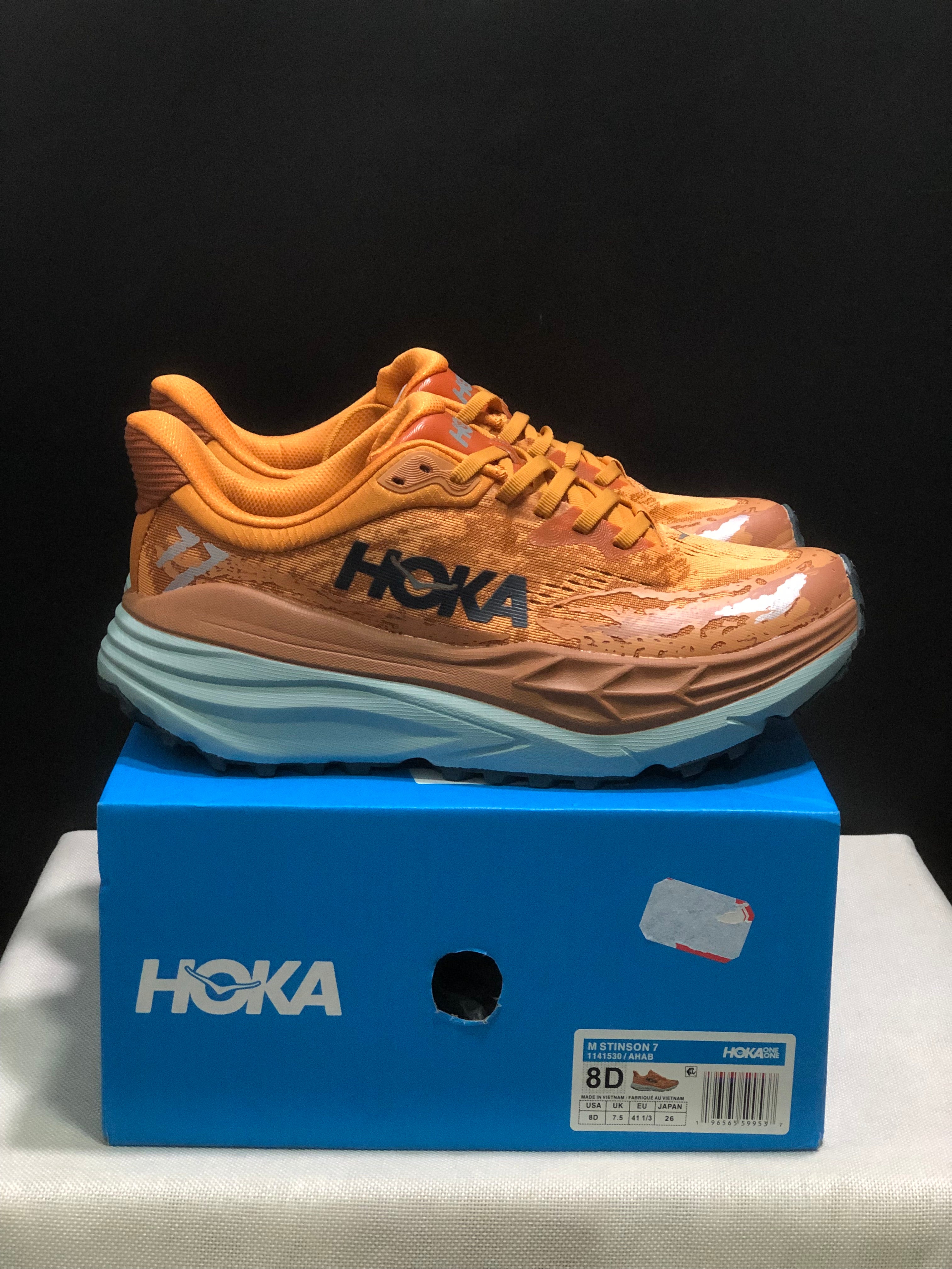 Hoka One One Stinson 7 Comfortable Anti-slip Outdoor Running Shoes Sneakers Orange