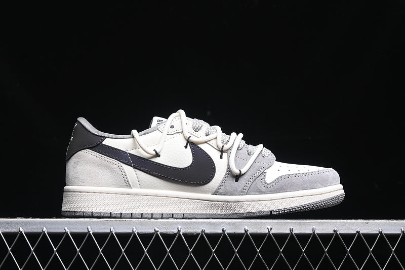 Travis Scott Fragment Design Nike Air Jordan 1 Low Dior OG SP White Black Grey Sneakers