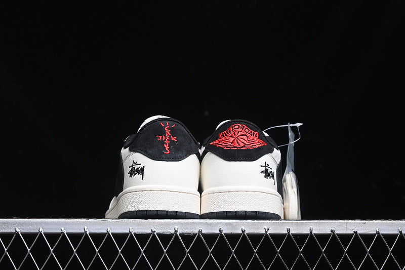 Travis Scott Fragment Design Nike Air Jordan 1 Retro Low OG SP Black White Sneakers