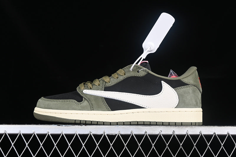 Travis Scott Nike Air Jordan 1 Low OG SP Black Olive Green Sneakers