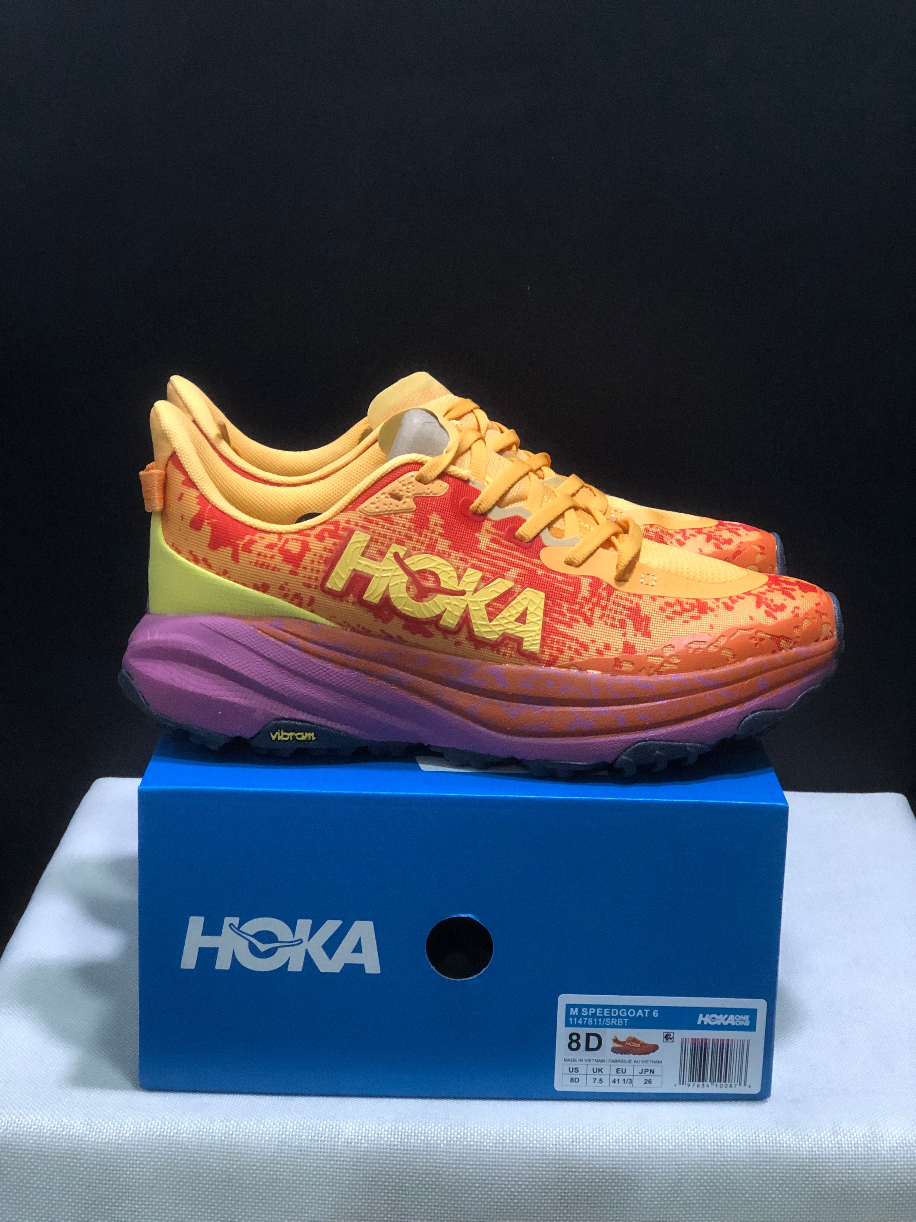 Hoka One One Speedgoat 6 Orange Trail Running Shoes Sneakers