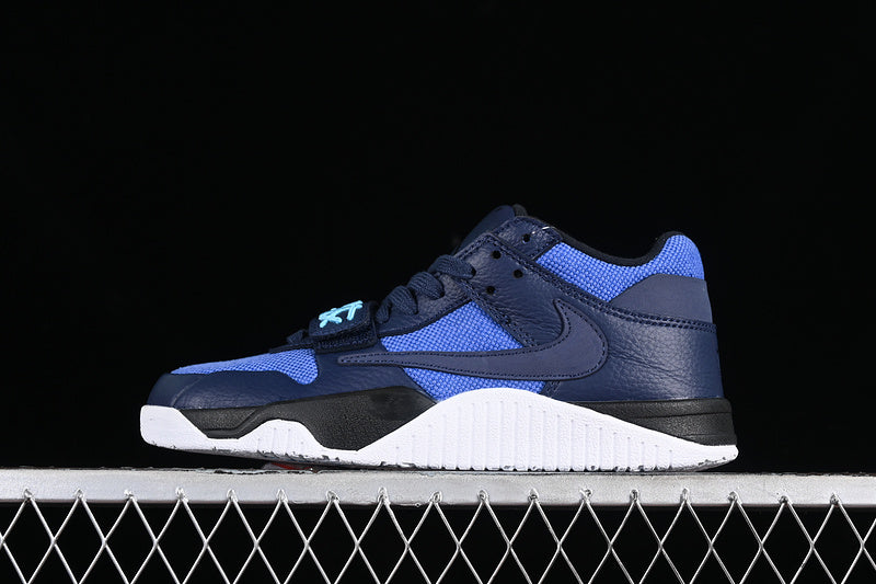 Travis Scott Nike Air Jordan Cut The Check Black Thunder Blue Sneakers