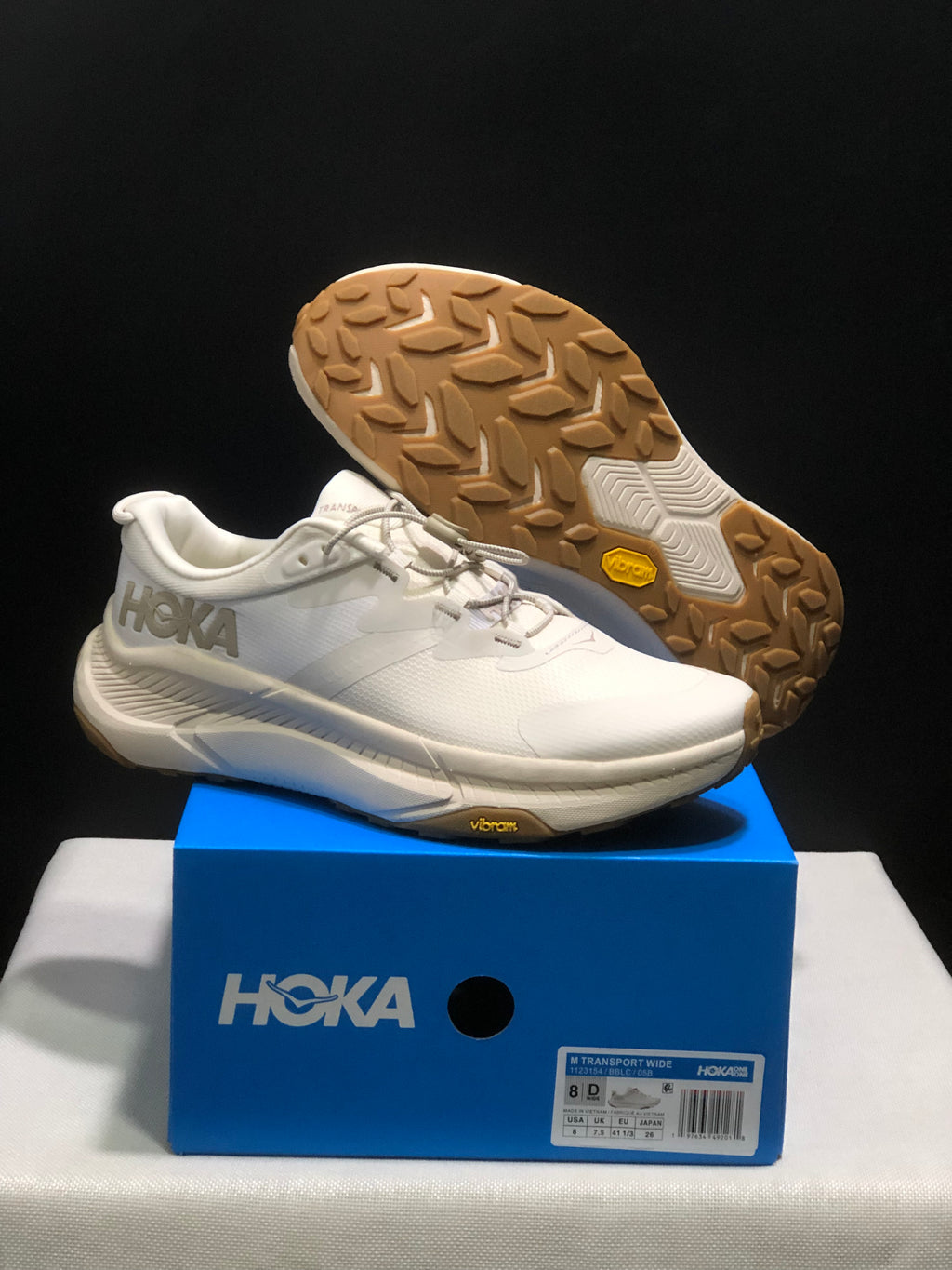 Hoka One One Transport Drawstring Low-top Running Shoes Sneakers Cream