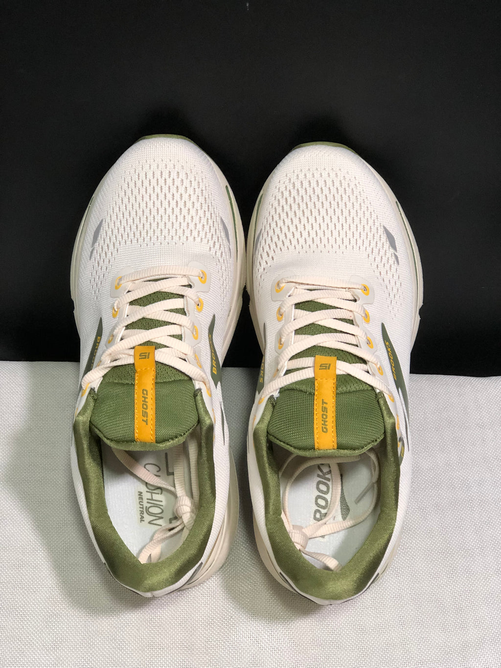 Brooks Ghost 15 Shock-absorbing Wear-resistant Low-top Running Shoes Yellow Cauliflower Green