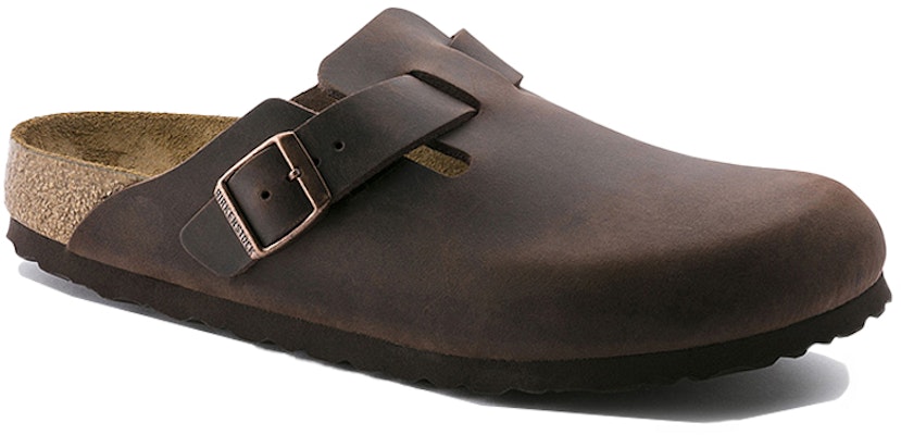 Birkenstock Boston Oiled Leather Habana 860131 Brown Fashion Slippers
