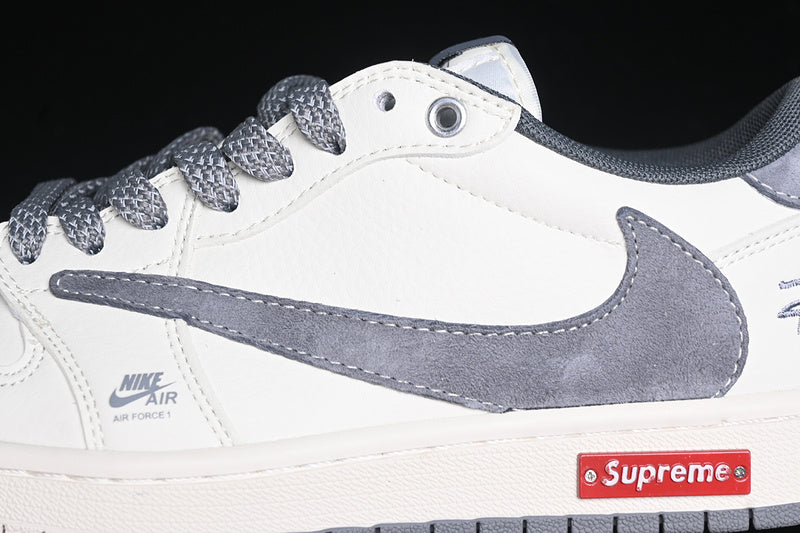Travis Scott Fragment Design Nike Air Jordan 1 Low OG SP Medium Grey White Fashion Sneakers