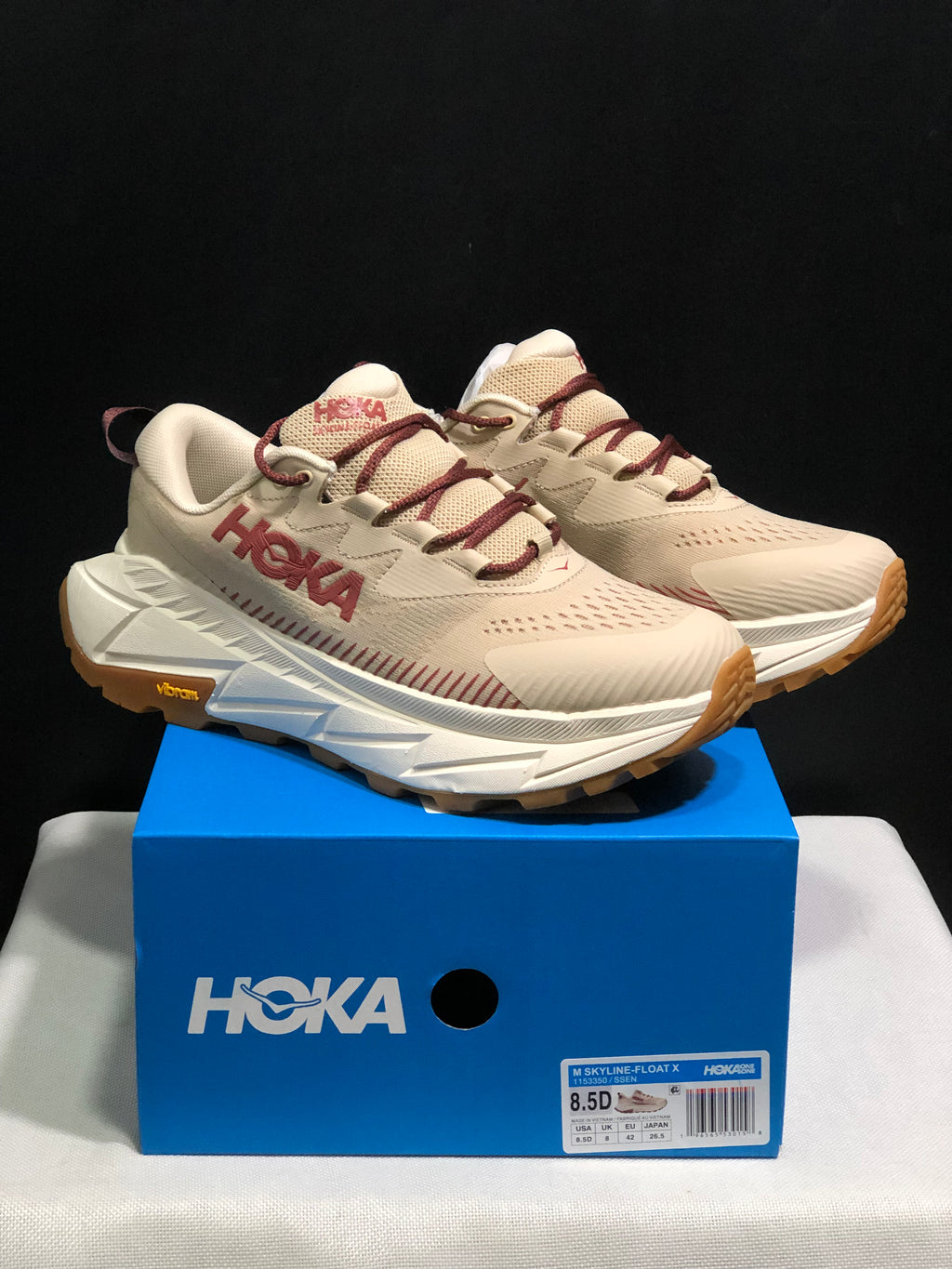 Hoka One One Skyline Float X Outdoor Running Shoes Sneakers Beige
