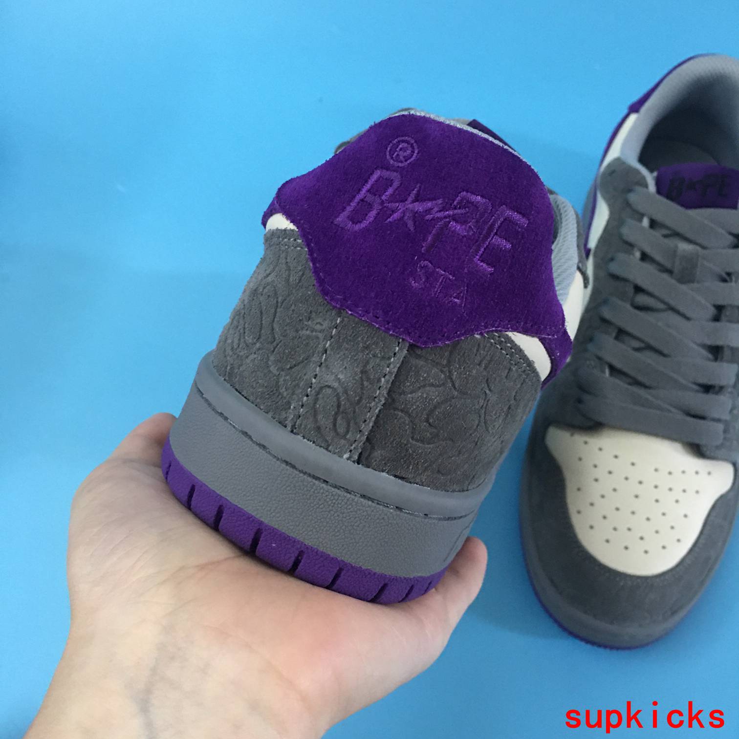 A Bathing Ape Court Sta Mist Grey Royal Purple